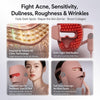 LED face mask benefits - 328 LEDs give even full-face light coverage for the forehead, eyes and face to target dullness, roughness and fine lines